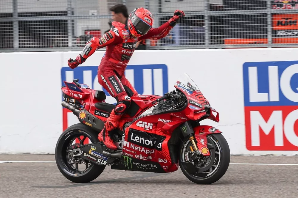 Menangi MotoGP Jerman, Marquez Lakukan Selebrasi Pacu Jalur